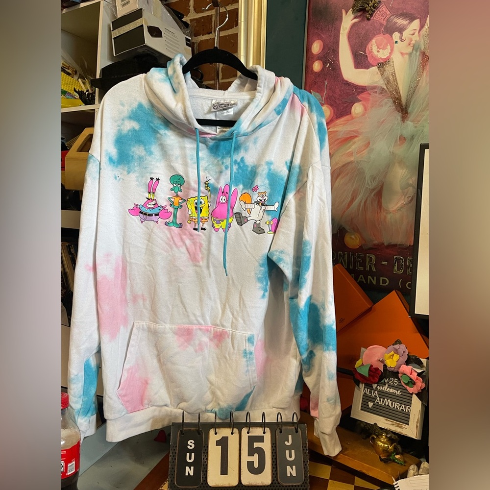 Spongebob SquarePants Hoodie Mens M Tie Dye
Nickelodeon Pullover Nostalgia 90s